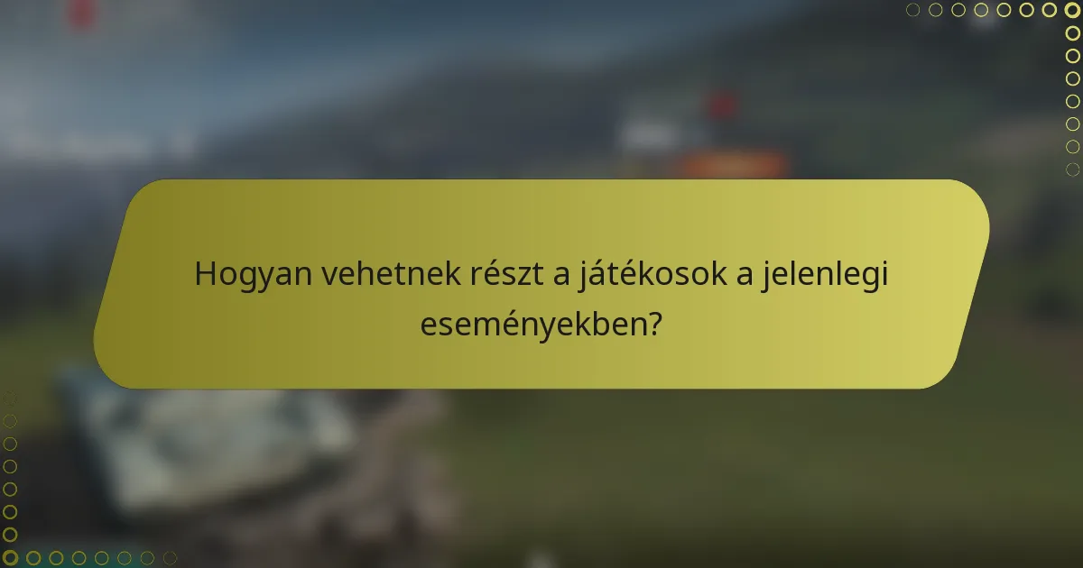 Hogyan vehetnek részt a játékosok a jelenlegi eseményekben?